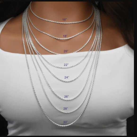 Sterling Silver 925 High Polished Rope Chain 040 2mm